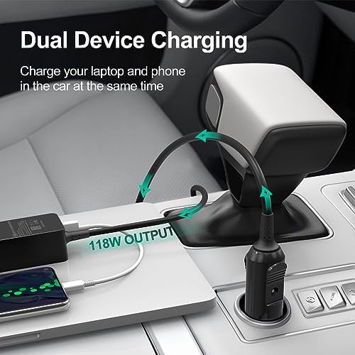 High-Speed 100 W USB-C Car Charger for Laptops and Devices – Ultimate Compatibility with Dell, Mac Book Pro, HP, Samsung, Asus – Portable Fast Charging Solution for Cars, Trucks, and Boats – Safe, Lightweight, and Compact Design for On-the-Go Power