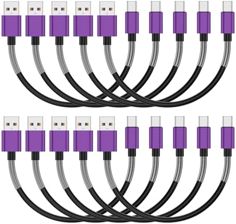 Cyven Premium 3 ft USB Type C Cable Duo Pack – Fast Charge & Data Transfer Cord, Durable TPE Construction, Compatible with Samsung Galaxy A Series, LG V Series, and More – Stylish Pink Design for Enhanced Performance and Versatility