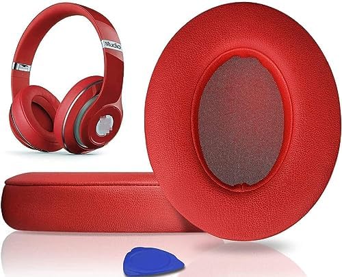 Transform Your Beats Studio Listening with Solo WIT Premium Replacement Ear Pads – Luxurious Soft Protein Leather Cushions Featuring Noise Isolation Memory Foam for Ultimate Comfort and Superior Sound Quality, Vibrant Orange Design for Enhanced Style with Studio 2 & 3 Headphones