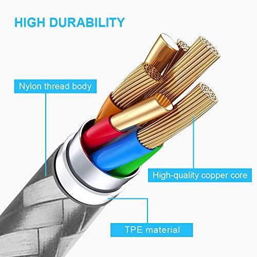 Premium 5-Pack i Phone Charger Set: MFi Certified Nylon Braided Fast Charging Cables (3 FT, 6 FT, 10 FT) for i Phone 14/13/12/11/X/Max/8/7/6/5/SE/i Pad – Unmatched Durability & Versatile Lengths for Every Lifestyle