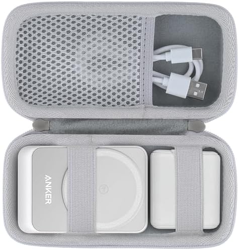 Khanka Premium Hard Case for Anker Mag Go 3-in-1 Charging Station – Ultimate Protection & Portability for Qi2 Certified 15 W Mag Safe-Compatible Charger – Ideal Travel Companion for Wireless Charging Accessories – Sleek & Durable Design