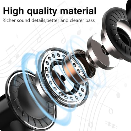 Premium High Bass Wired Earbuds with Built-in Microphone – Ergonomically Designed In-Ear Headphones for School, Travel, and Daily Use – Compatible with i Phone, Android, MP3 Players – Lightweight, Tangle-Free Cable for Effortless Sound Clarity and Comfort