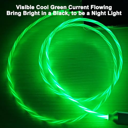 39-Inch Green High-Speed USB A to Micro USB Charging Cable with LED Night Light Indicator – Fast Data Transfer and Universal Compatibility for Android Devices, Perfect for Home and Office Use