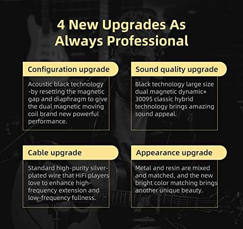 KZ ZSN PRO X Dual Driver Earbuds – Hi-Fi Stereo Headphones with Balanced Armature & Dynamic Driver, Ergonomic Comfort for Optimal Listening, Detachable Cable & Built-In Microphone, Perfect for Audiophiles & Everyday Use – Golden Finish