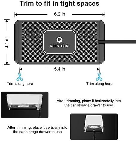 REESTECQI 15 W Wireless Car Charging Pad – Fast, Non-Slip Charging Mat with PD 40 W Car Charger for i Phone 16/15/14/13 & Samsung S24/S23/S22 – 1 Meter Type C Cable Included for Enhanced Compatibility and Effortless Use