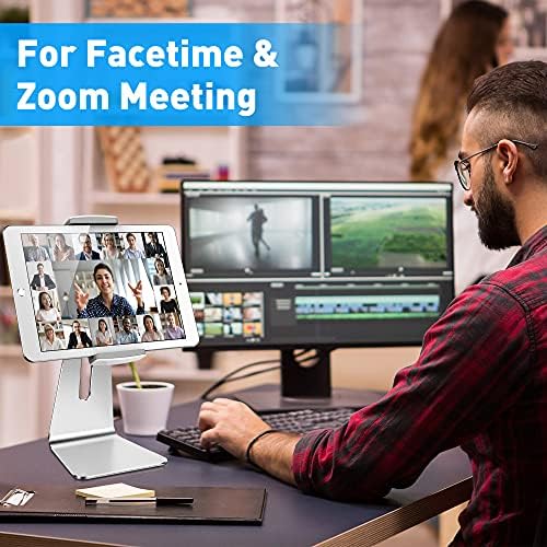 Transform Your Digital Experience with the Above TEK Premium Adjustable Aluminum Tablet Stand – Versatile Kiosk Holder for 7-13 Inch Devices like i Pad Pro and Galaxy Tab – Sleek Design Perfect for Home, Office, and Retail Environments with Superior Stability and Ergonomic Viewing Angles