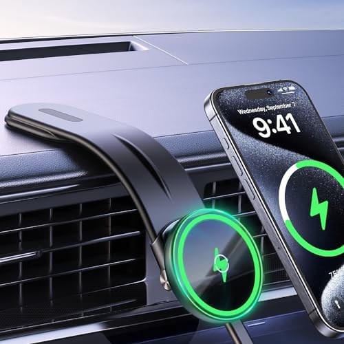 Elevate Your Commute: All-in-One Fast Wireless Charger & Universal Car Phone Mount for Effortless Navigation and Streaming – Versatile Compatibility, Adjustable Angles, and Stylish Clutter-Free Design