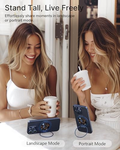 typecase Folding Phone Stand: Foldable Smartphone Holder for Desk – Ultra Thin Adjustable Kickstand – Magnetic Phone Grip Home Desk Accessories Compatible with Phone Tablets – Enhanced Compatibility and Speed