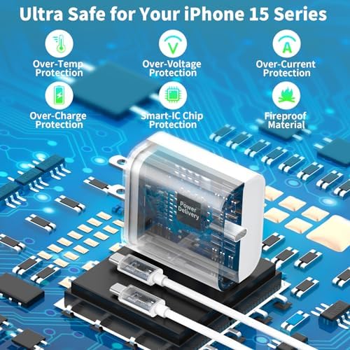 Rapid 20 W USB-C Wall Charger Duo for i Phone 14 & More – Stuffcool MFi Certified 6 FT Type C to Lightning Cable Included – Compact Fast Charging Power Adapter for Swift Device Recharging & Ultimate Safety Features