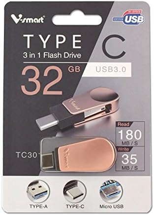 Revamp Your Data Storage with the TC-301 3-in-1 USB 3.0 Flash Drive – Versatile Type C, Type A & Micro Connectors, 64 GB High-Speed OTG Solution for Smartphones, Tablets & New Mac Books!