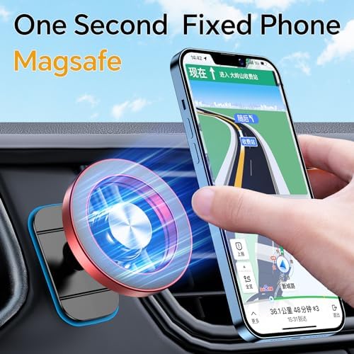 Kaistyle Mag Safe Car Mount: Ultra-Strong 20-Magnet Magnetic Phone Holder with 360° Rotation for i Phone 12-16 Plus | Premium Dashboard Accessory for Safe Navigation | Effortless Installation & Maximum Stability for Modern Drivers