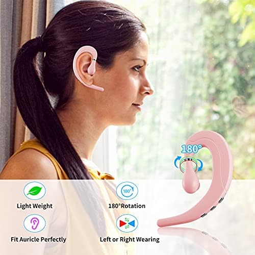 Revolutionary Ear Hook Bluetooth Wireless Headphones – Comfort-Focused Noise Cancelling Earphones with Microphone for Android & i Phone Compatibility (Red) – Effortless Connectivity, Ultimate Sound Quality, and Ergonomic Design for All-Day Wear