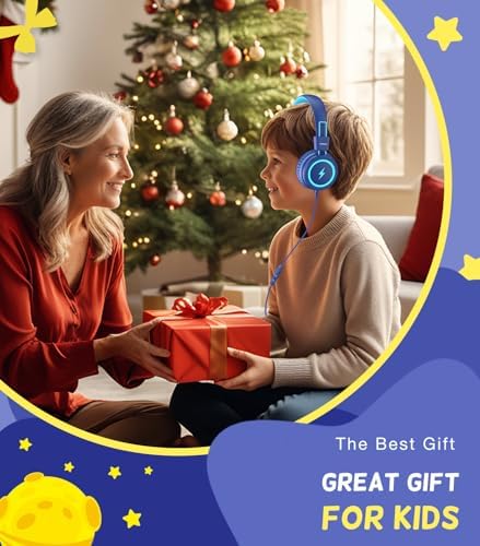 Kid-Friendly USB Type C Headphones with LED Lights – Safe Volume Limiter (85 d B/94 d B) for School Use, Foldable On-Ear Design for Comfort and Portability, Integrated Microphone for Learning and Gaming Fun – Perfect for i Pad and More