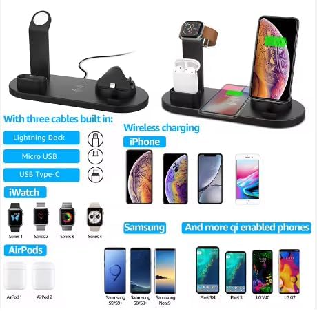3-in-1 Wireless Charging Station for Multi-Device Convenience – Fast Qi Charger for i Phone, Samsung & More – Sleek Black Design for Home & Travel – Ultimate Solution to Eliminate Clutter and Ensure Device Readiness