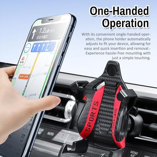 Shkalacar 360-Degree Rotatable Air Vent Phone Holder for Cars – Ultimate Compatibility with Smartphones Up to 85 mm – Hands-Free Navigation and Secure Clamping for Safe Driving – Sleek and Easy Installation Cell Phone Mount