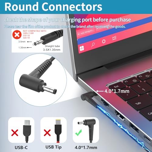 High-Speed 45 W AC Charger for Lenovo Idea Pad Flex, Yoga, and S Series – 20 V 2.25 A Power Adapter with Multi-Protection Features for Enhanced Device Safety and Performance – Compatible with 100, 110, 120, 310, 320, 330 Models – Durable Design for Optimal Charging Efficiency