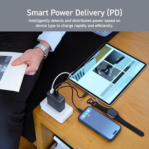 Ultra-Fast ELECOM 150 W USB-C Wall Charger Block – Compact Multi-Port Ga N II Adapter for Rapid Charging of Laptops, Tablets, i Phones & More – Enhanced Safety Features for All Devices – Perfect for On-the-Go Charging Solutions