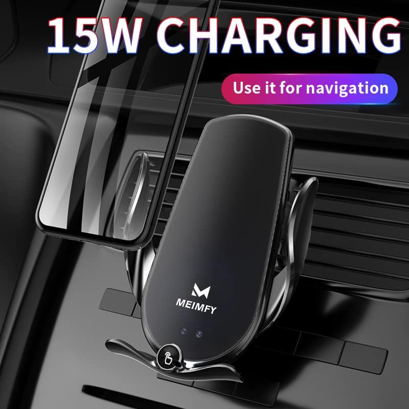 Innovative Wireless Car Charger Mount with Auto-Clamping Technology – 15 W Qi Fast Charging for All Smartphones, Magnetic DC Compatibility, and Sleek Design for Effortless Convenience in Your Vehicle