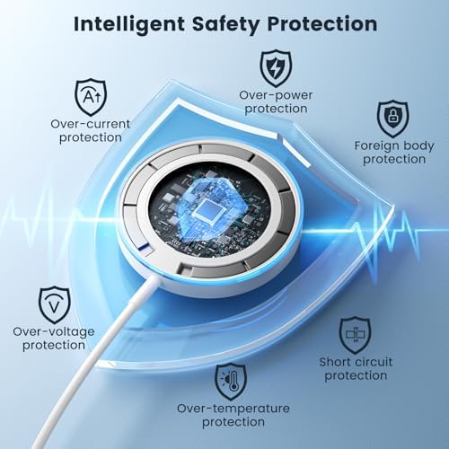 Magnetic Wireless Charger 15 W Dual Pack – High-Speed Mag Safe Charging Pad for i Phone 16/15/14 Series & Air Pods – Enhanced Stability with LED Indicator – Perfect for Nighttime Use and Seamless Device Compatibility