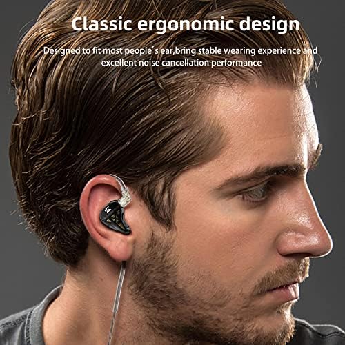 KZ ZSN Pro Hybrid In-Ear Earbud Headphones – High-Fidelity Audio with Dynamic Driver & Balanced Armature, Stylish Metal Faceplate, Detachable Cable for Custom Connectivity – Perfect for i Phone & Android Use, Ideal for Fitness & Everyday Listening (Blue, No Mic)