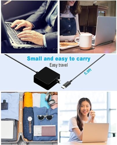 High-Power 109 W USB-C Fast Charger – Ultra-Compact Type C Adapter for Mac Book Pro, Dell Latitude, Lenovo, HP Spectre, and More – Smart Charging with Multi-Protection Safety Features for Home, Office, and Travel Usage