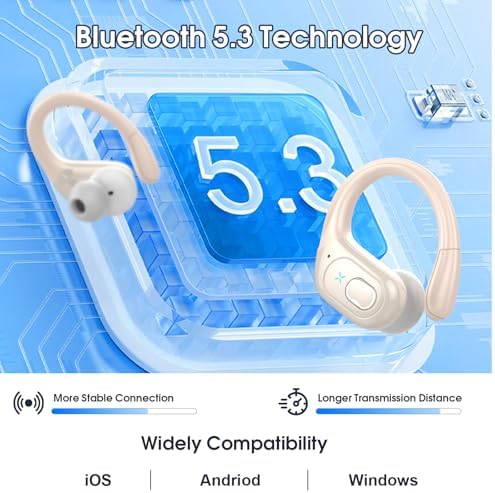 Revolutionary Bluetooth 5.4 Sport Earbuds – 75-Hour Playtime with Immersive Deep Bass & IPX7 Waterproof Rating for All-Weather Adventures – Ergonomic Secure Earhook Design for Active Users – Advanced ENC Noise-Canceling Microphone for Superior Call Clarity – Trendsetting Khaki Finish for Style Enthusiasts
