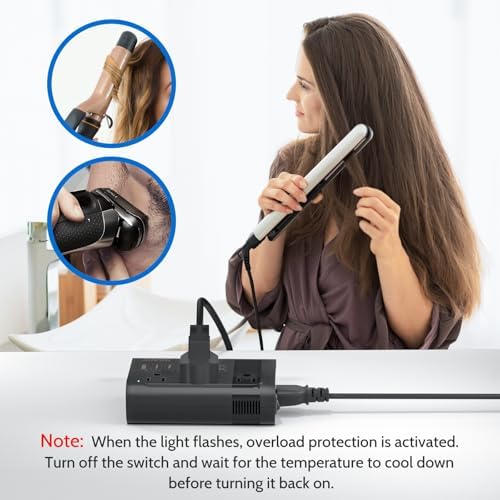 Universal DOACE 350 W Voltage Converter: Seamless 220 V to 110 V Power Transformer with Integrated Travel Plug Adapter – Optimized for Hair Tools, Laptops, and Mobile Devices with Fast Charging and Global Compatibility