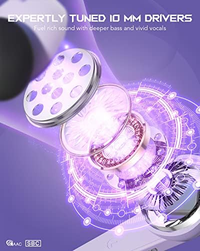 Black Shark Purple Wireless Earbuds with Emoji LED, Ultimate Gaming & Music Experience, Featuring 45 ms Ultra-Low Latency, Bluetooth 5.1 Connectivity, 24 Hours Playtime, IPX5 Waterproof Durability for Active Lifestyles