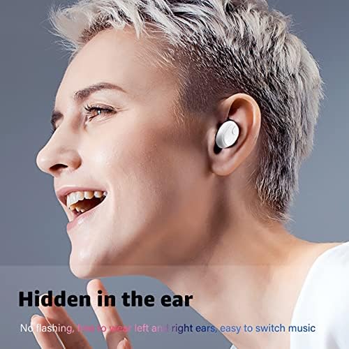 Ultra-Compact Bluetooth Wireless Earbud with 12-Hour Playtime – Invisible Sports Headphone for Ultimate Comfort and Superior Sound Quality – Ideal for Active Lifestyles, Work, and Relaxation – Chic Beige Design for Discreet Listening