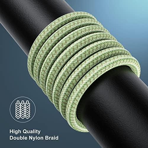 Essri 10 FT Nylon Braided i Phone Charger Cord 2-Pack – Fast Charging Lightning Cable for i Phone 14, 13, 12, 11, X, XS, XR, and 15 – Durable Blue 10 Foot Charging Solution for Ultimate Convenience and Style