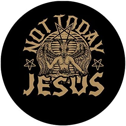 Satanic Baphomet Satan Not Today Jesus PopSockets PopGrip: Swappable Grip for Phones & Tablets – Enhanced Compatibility and Speed