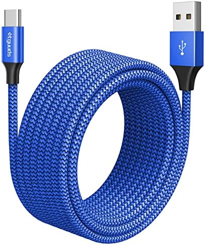 etguuds 20 ft USB C Cable – Long Nylon Braided Charger for Fast Data Transfer & Charging – USB-A 2.0 to Type C Compatibility for Samsung Galaxy Note, LG, Moto, Pixel, Switch & More – Durable Connection for Home & Office Use