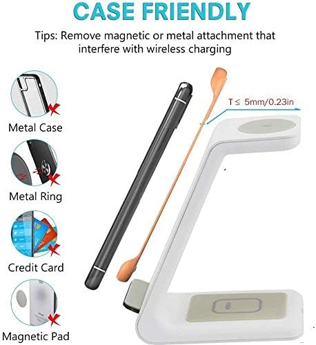 Versatile 3-in-1 Qi Wireless Charging Station for Apple Devices – Stylish Fast Charging Dock for i Phone 16/15/14/13/12/11/X/8, Apple Watch Ultra/9/8/7/6/SE/5/4/3/2, and Air Pods Pro – Sleek Compact Design with Anti-Slip Technology and LED Status Indicator – Ideal Tech Gift for Gadget Enthusiasts