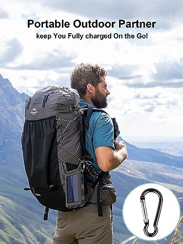 Ultimate 38800 m Ah Waterproof Solar Power Bank – High-Capacity Outdoor Charger with Dual USB-C Ports & Integrated LED Flashlights for i Phone, Samsung, i Pad – Perfect for Camping, Hiking, and Outdoor Adventures