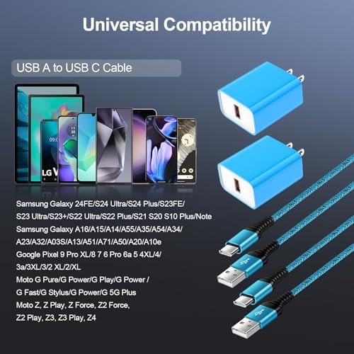 Ultra-Fast 18 W QC3.0 USB-C Wall Charger & Sturdy USB-A Cable – Optimized for Samsung Galaxy A & S Series, Delivering Lightning-Quick Power, Compact for Travel, and Equipped with Superior Safety Features for Reliable Charging