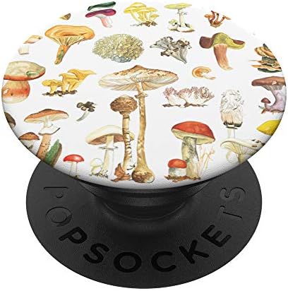 Mushroom Varieties Fungi Woodland Botanical Morel PopSockets PopGrip: Swappable Grip for Phones & Tablets – Enhanced Compatibility and Speed