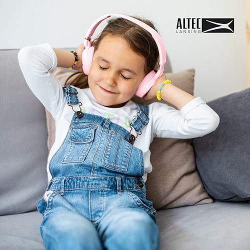 Stylish Pink Kid-Safe 2-in-1 Bluetooth & Wired Headphones – Noise-Cancelling, Volume Control for Young Audiophiles – Portable & Foldable Design for Safe Listening On-the-Go – Ultimate Protection for Children’s Ears – Perfect for Travel and Everyday Use