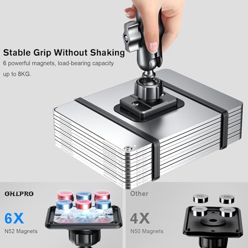 OHLPRO 360° Rotatable Magnetic Tablet Wall Mount Holder – Versatile i Pad Stand with Dual Metal Plates for Secure and Flexible Use on Walls, Boats, and Cabinets – Ultimate Stability and Convenience for Home and Office