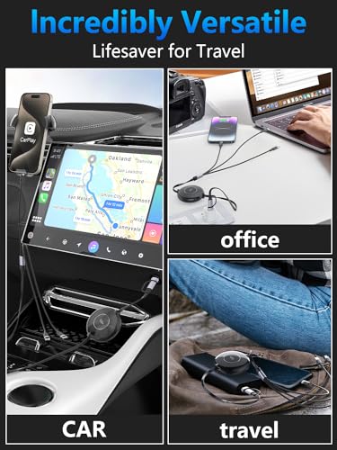 Versatile 3-in-1 Retractable Multi Charging Cable – 100 W USB-C Fast Charger for i Phone 15, 14, 13 & Samsung Devices – Stylish 4 FT Tangle-Free Cord in Elegant Pink – Essential Travel Companion for Quick Charging and Enhanced Compatibility