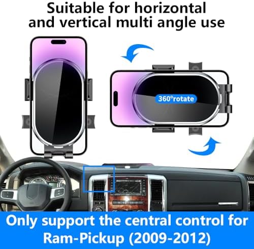 Premium Dashboard Phone Holder for 2009-2012 Ram 1500 & 2010-2012 Ram 2500/3500 – Enhanced Mobile Device Stability and Interior Style for Safe Navigation and Hands-Free Calling – Ultimate Vehicle Accessory for Modern Drivers