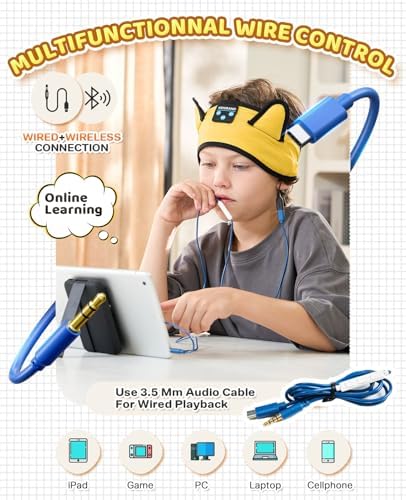 Ultimate Kids Bluetooth Headphones for Safe and Stylish Listening – Versatile Wired Playback Option with Volume Limiting Technology – Durable and Lightweight Design for Travel, School, and Home Use – Adjustable Headband for Customized Comfort – Compatible with Kindle, Tablets, and Cell Phones – Perfect for Boys and Girls