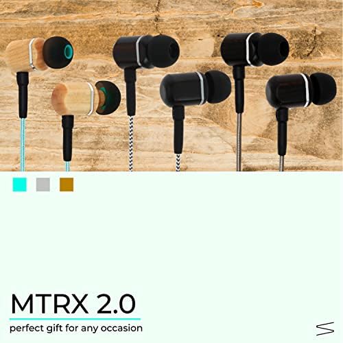 Elevate Your Audio Experience with Symphonized MTRX 2.0 Premium Wired Earbuds – Stylish Wood In-Ear Headphones Featuring Noise Isolation, Built-in Microphone & Volume Control, Ideal for Android Devices, Computers & Laptops (Gun Metal Finish) – Exceptional Sound Quality & Comfort for Music Lovers and Professionals