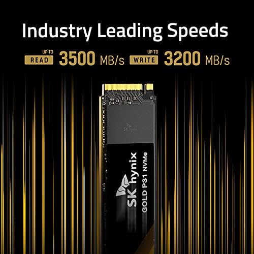 Elevate Your Gaming and Creative Workflows with the SK hynix Gold P31 500 GB PCIe NVMe Gen3 M.2 2280 SSD – Experience Blazing Speeds of Up to 3500 MB/s, Unmatched Reliability with 128-Layer NAND Flash, and Effortless Compatibility for Laptops and Desktops – Your Ultimate Storage Upgrade Awaits