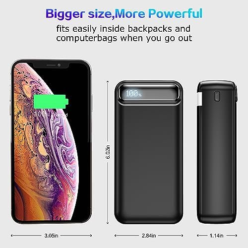Ultimate 50,000 m Ah Portable Power Bank – High-Speed 22.5 W Fast Charging External Battery Pack with Triple Outputs & Dual Inputs, Ideal for i Phone, Samsung, i Pad, and More – Emergency Flashlight Included for On-the-Go Convenience and Reliability