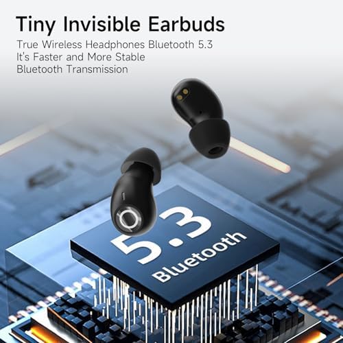 Invisible Wireless Bluetooth Sleep Earbuds for Side Sleepers – Ultra-Comfort Noise Cancelling Design with IPX3 Waterproofing & Digital Battery Life Indicator for Optimal Rest and Active Lifestyle
