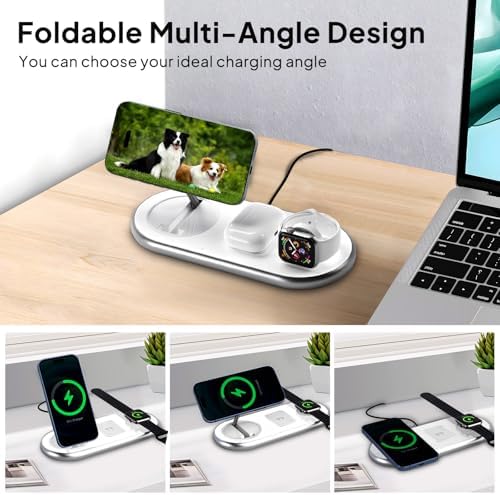 Revolutionary 3-in-1 Magnetic Charging Hub for Apple Devices – Wireless Charger for i Phone 15/14/13/12, Air Pods Pro & All Apple Watches (Sleek Black Design) – Fast, Efficient Power Solution with Space-Saving Design for Ultimate Convenience