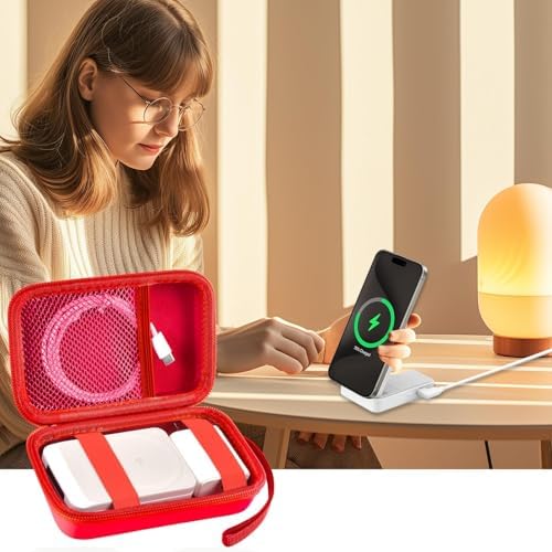 Stylish Pink Case for Anker Mag Go 3-in-1 & Mag Go UFO Charging Station – Premium Organizer for Wireless Chargers, Enhanced Compatibility with Mag Safe Duo, Portable Foldable Design for Travel, Secure Storage Solution for Augnner, Iseyyox, LISEN, RTOPS – Elevate Your Charging Experience with Durable Protection and Effortless Access