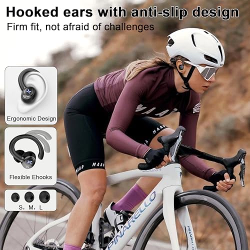 Unleash Your Sound Potential with Cillso Wireless Earbuds – Cutting-Edge Bluetooth 5.4 Headphones with Deep Bass, Ergonomic Earhooks, and IP7 Waterproof Protection for Optimal Performance During Sports and Workouts – Enjoy 50 Hours of Playtime, Rapid Charging, and Advanced Noise-Cancelling Microphone for Unmatched Connectivity and Clarity