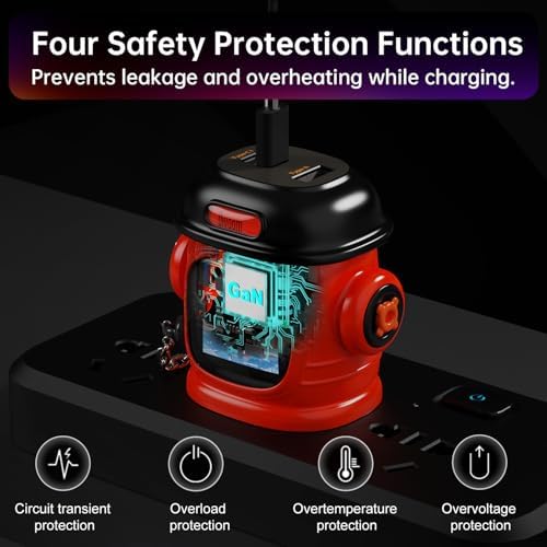 Divoom Dipow 65 W Ga N USB-C Fast Charger with Customizable Pixel Display – High-Efficiency Multi-Port Charging Hub for i Phone 16/15, Mac Book, Galaxy S23/S24, & Nintendo Switch – Includes 100 W Ultra-Fast Cable for Seamless Power Solutions on the Go