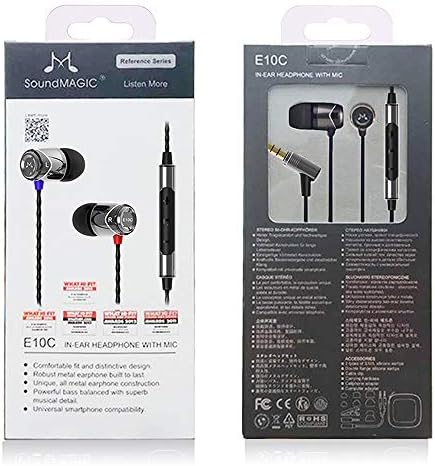 Unleash the Power of Sound with Sound MAGIC E10 C Wired Earbuds – Hi-Fi Stereo Earphones Featuring Noise Isolation, Enhanced Bass, and Integrated Microphone for Clear Calls – Tangle-Free Cord in Sleek Gunmetal Finish for Ultimate Durability and Compatibility Across Devices